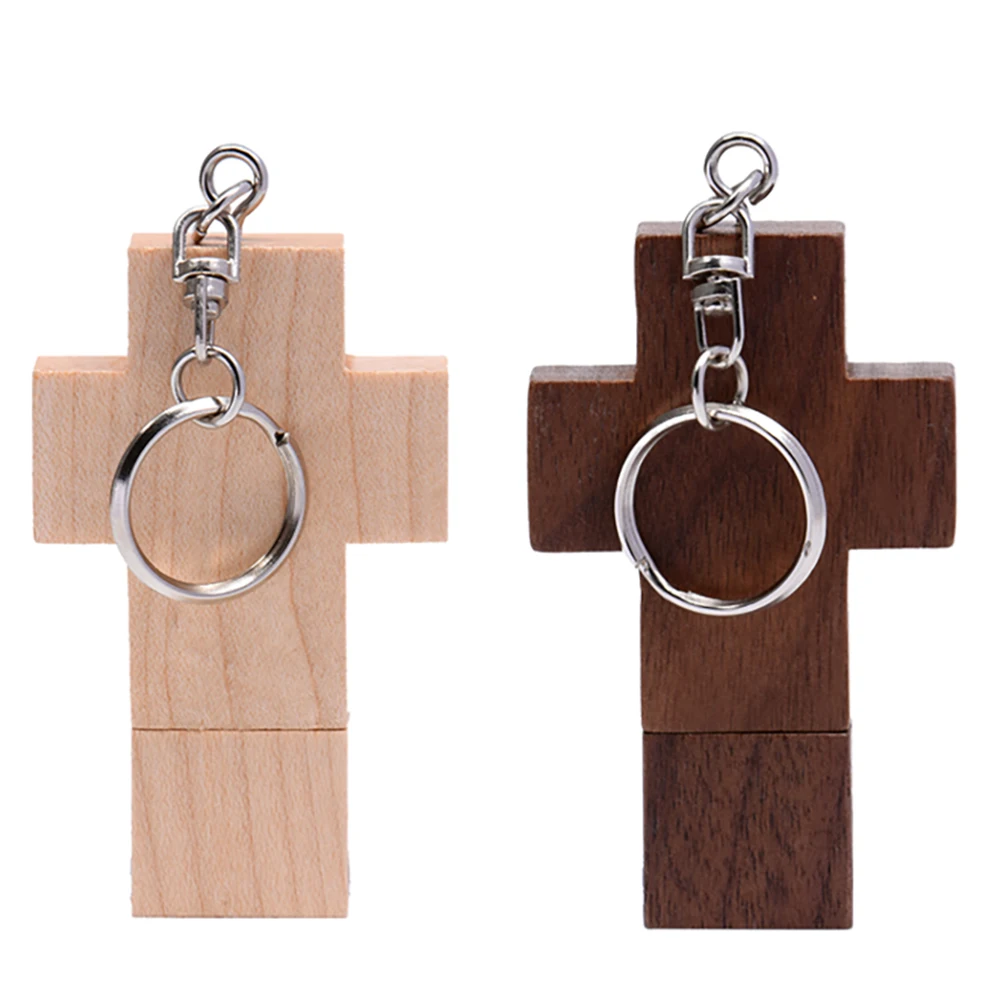Wooden High-speed USB Flash Drive 128GB Free key chain Wooden Pen Drive Real Capacity Memory Stick 64GB 32GB U Disk Gifts 16GB
