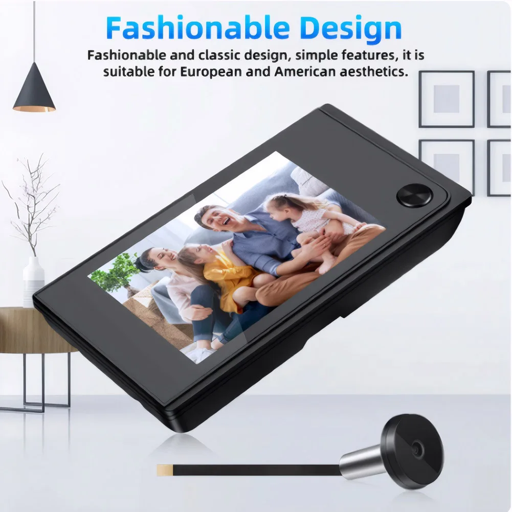 홈 보안 시스템용 구멍 초인종 카메라, 120 도 각도 디지털 문짝 뷰어, 무선 비디오 초인종 모니터, 3.5 인치