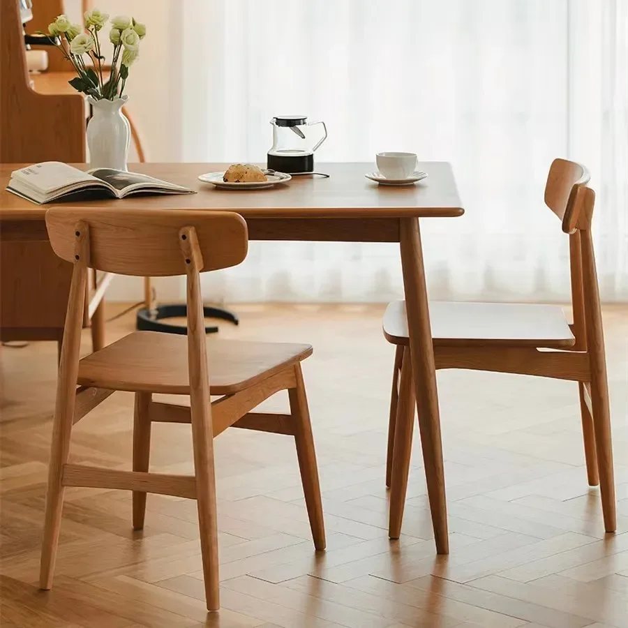

Modern Home Dining Chair Solid Wood Backrest Book Chair