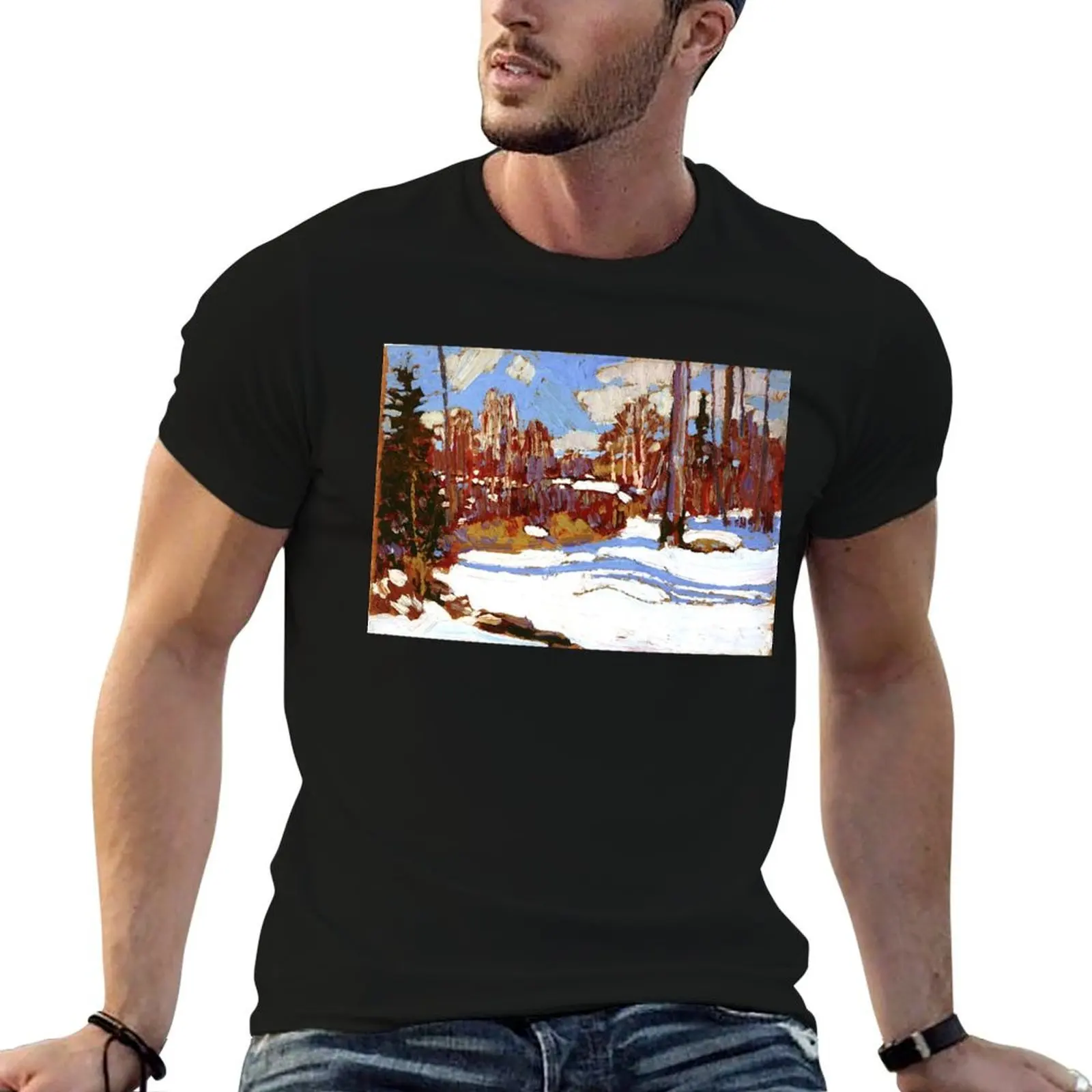 Tom Thomson - Woods in Winter T-Shirt t shirts for man slim fit t shirt for man 100 percent cotton t shirt man casual T-shirt