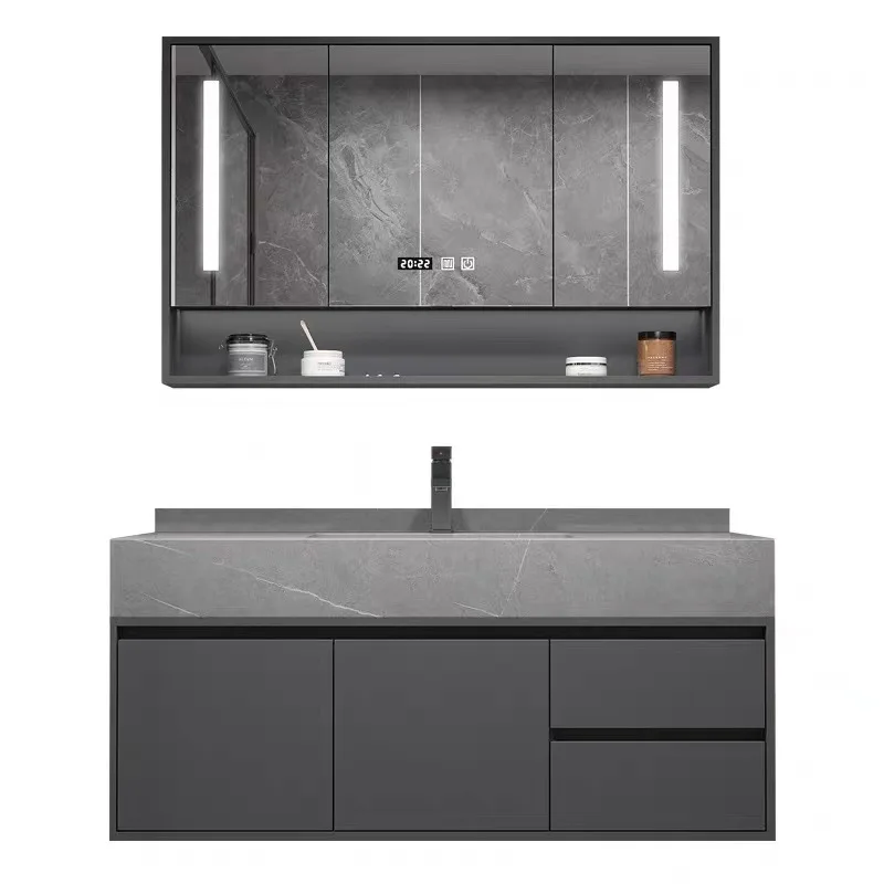 

Bathroom Cabinet Slate Ceramic Modern Simple Integrated Basin Smart Toilet Washbasin Cabinet Combination Bathroom