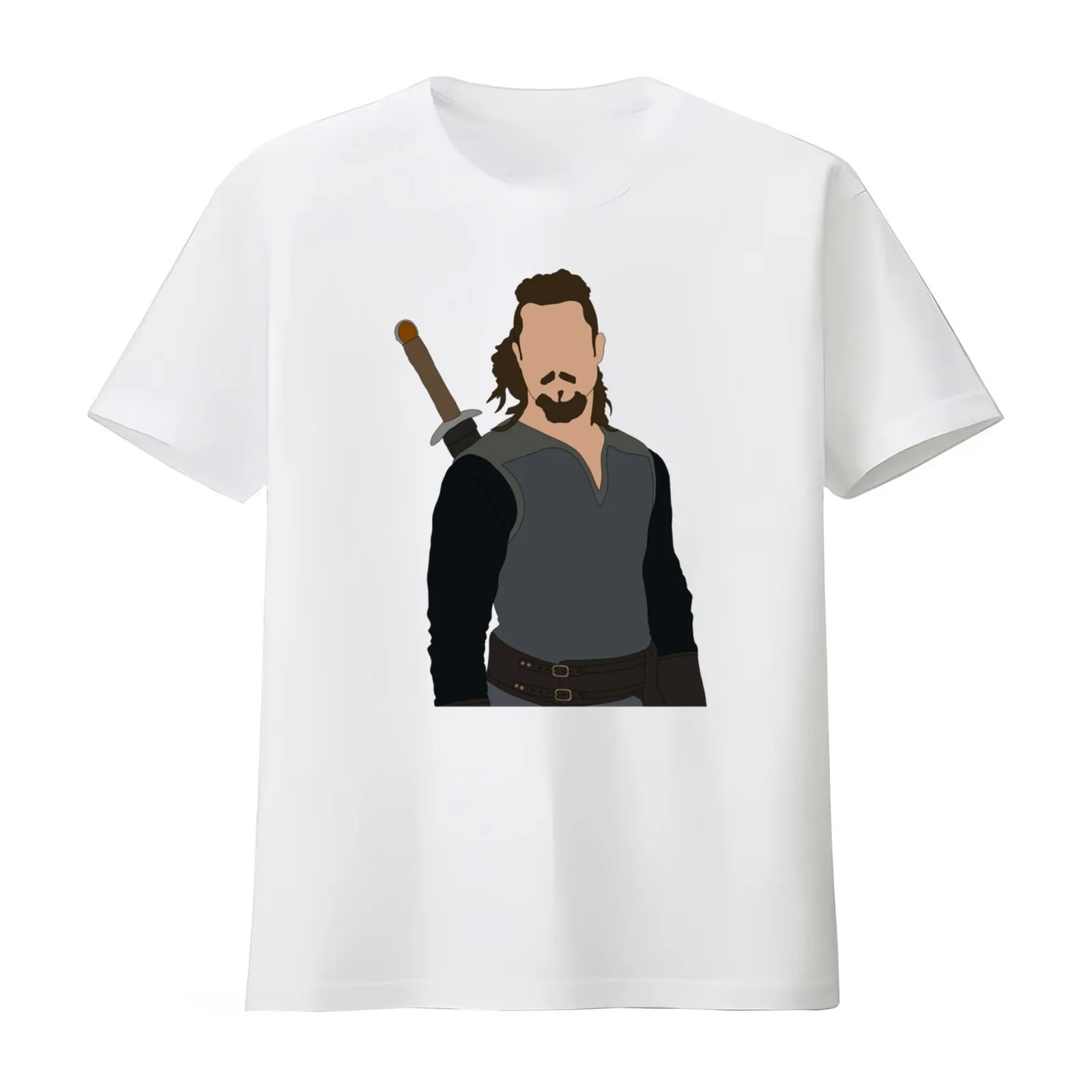 Uhtred T-Shirt Summer Casual Cotton Tee Oversized Streetwear Tops Vintage Graphic Print Loose Fit Short Sleeve 100% Cotton