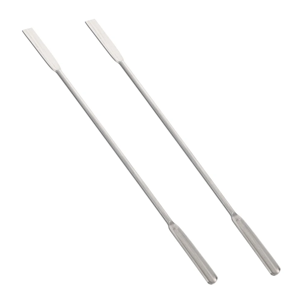 

2Pcs Stainless Steel Micro Spoon Spatula Double Mixing Tool Flat and U Shovel for Medicine Sampling Research Institute