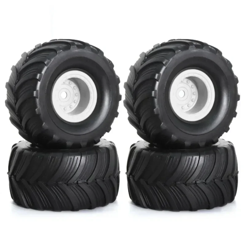 4PCS 52mm 1.0 몬스터 트럭 휠 림 및 타이어 세트 1/18 TRX4M, 1/24 FMS FCX24, Axial SCX24, AX24 RC 크롤러용 – 업그레이드 부품