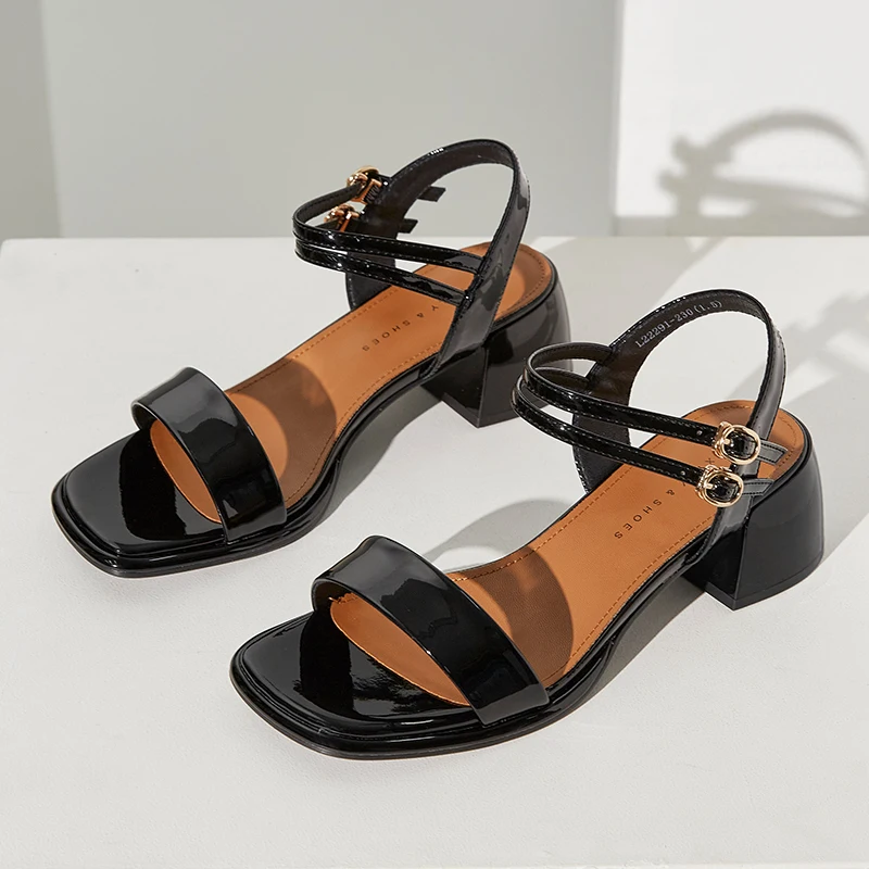 

XiangXiangLi женские сандалии с открытым носком на массивном каблуке и ремешке, стильная удобная летняя обувь