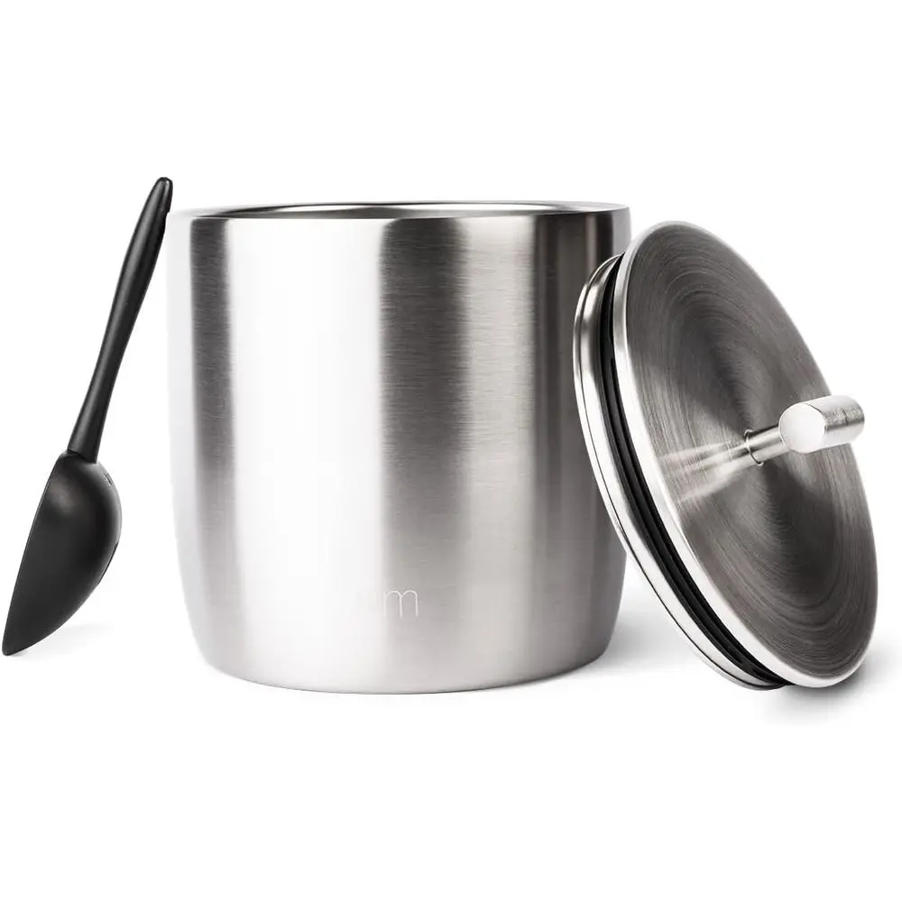 

Simple ern Vacuum Insulated Ice Bucket with Lid and Scoop | or Cocktail, Champagne, Wine, r, & Hosting | StainlSteel 100oz acity