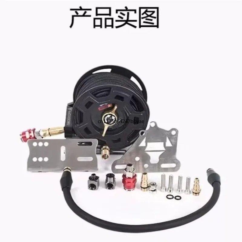 For 7M Off‑Road Air Pump Hose Reel Auto‑Retract Inflation Tube Storage Reel All‑Terrain Pump Pipe Organizer Tool