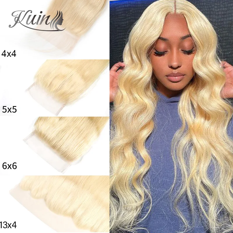 

4x4 5x5 6x6 Closure Body Wave Blonde 613 Lace Closure Ear to Ear 13x4 Lace Frontal Human Hair Melt Skin Invisible Pre Plucked