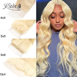 4x4 5x5 6x6 Closure Body Wave Blonde 613 Lace Closure Ear to Ear 13x4 Lace Frontal Human Hair Melt Skin Invisible Pre Plucked