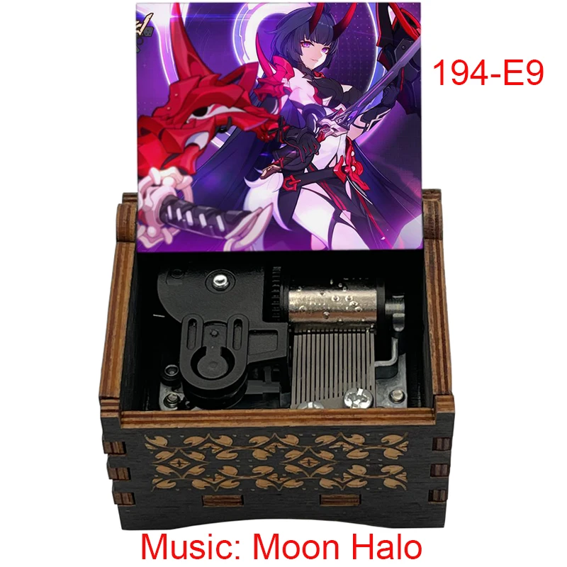 Moon Halo Game Honkai Star Rail Wooden Music Box 18 Note Movement Cute Birthday Party New Year Gift