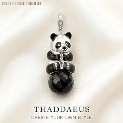 Pendant Panda With Crystal 925 Sterling Silver Cute Jewelry Europe Style Accessories Gift For Women Men