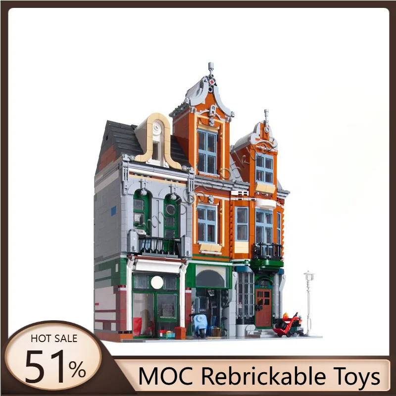 

2552 Parts MOC City Street Views Modular Office Building Block Diy Educational Assembly Children Toys Surprise Christmas Gifts