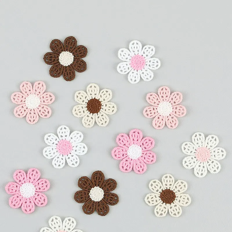 Wholesale 110Pcs Versatile Embroidered Floral Appliques For DIY Hair Clip Shoe Flowers Bag Mobile Phone Case T-Shirt Decorations