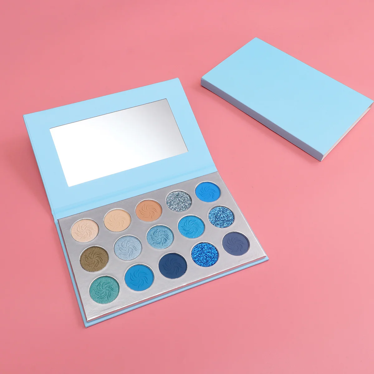 Paleta de Sombras para Olhos Feminina com 15 Cores, Tons Ricos e Brilhantes, Fácil de Aplicar, Acabamento Suave, Maquiagem Fashion, Paleta de Sombras Azul