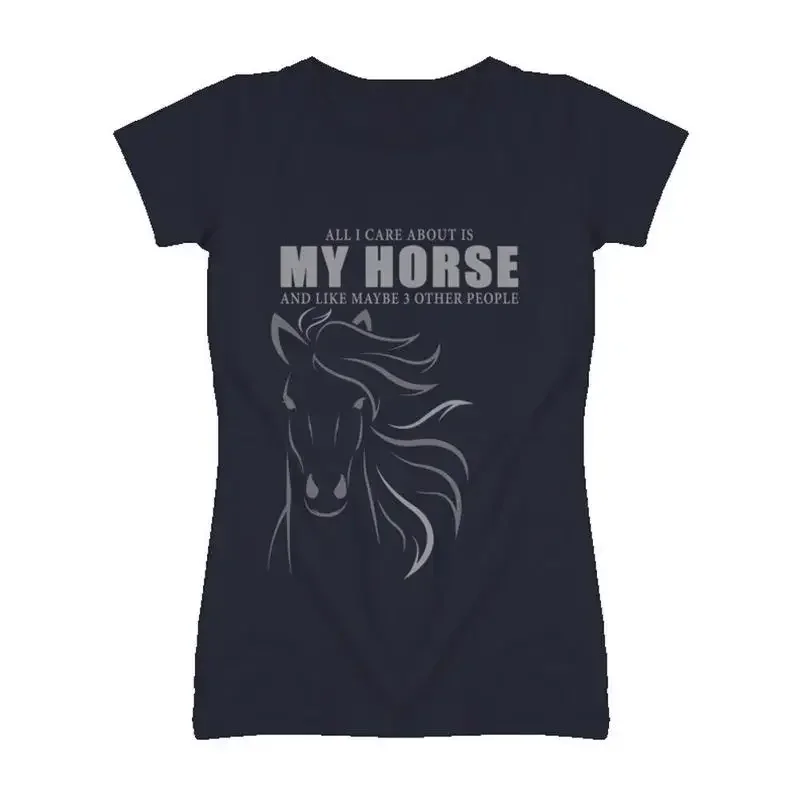 All I Care About is my Horse duo tone Ladies T Shirt