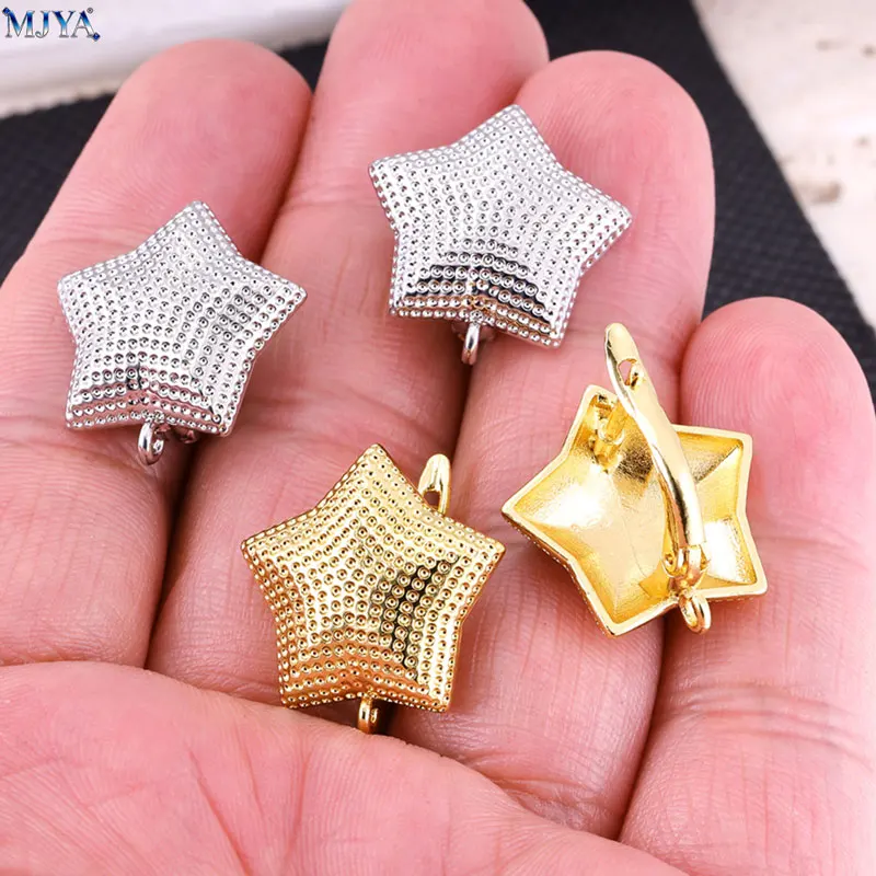 MJYA 2PCS Diverse Designs Copper Earring Hooks Clasps Fastener For DIY Dangle Earrings Handcrafted Jewelry Accessories Supplies