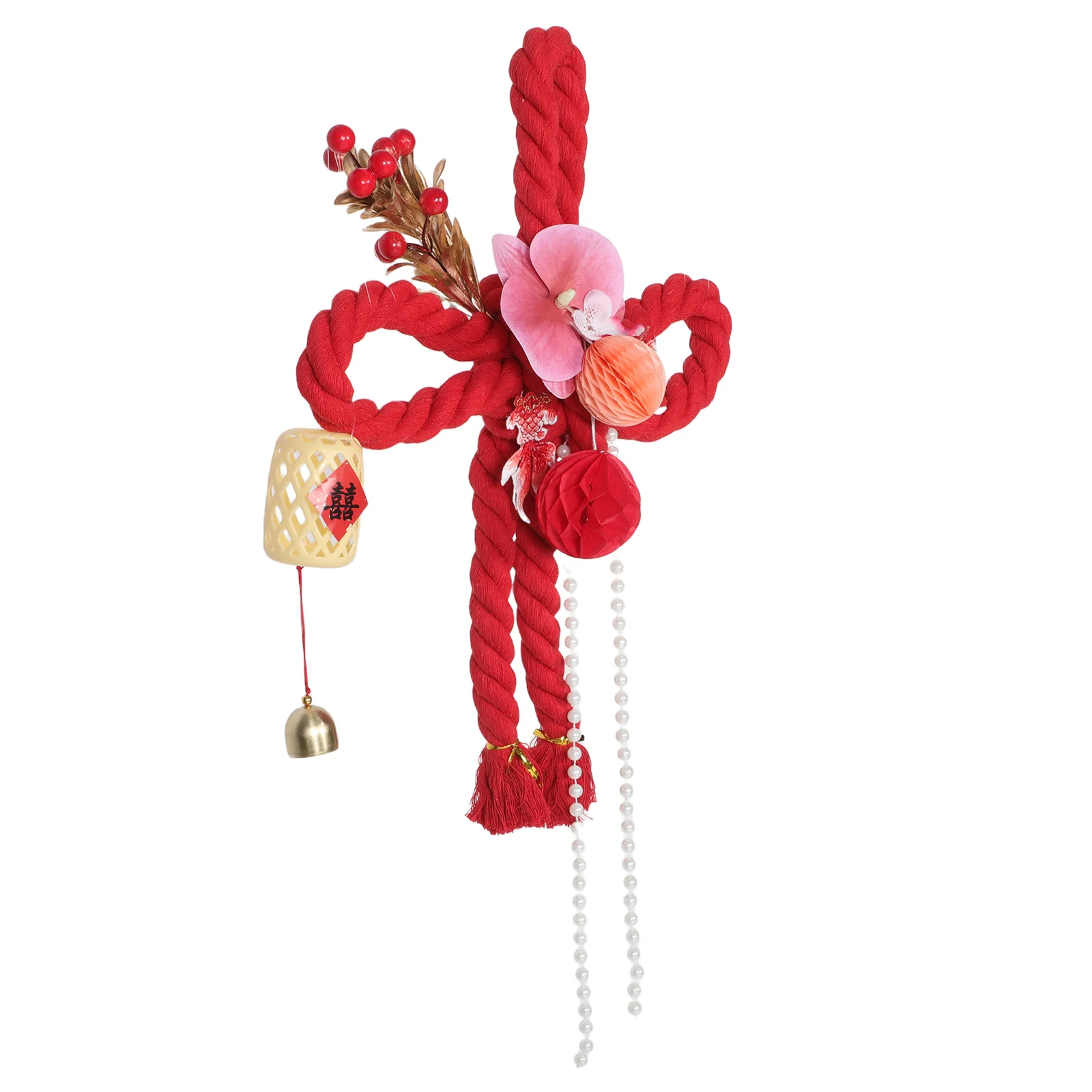 

Elegant Chinese Knot Pendant for Car Home Decor Spring Festival Hanging Ornament Red Craft Automotive Interior Tassel