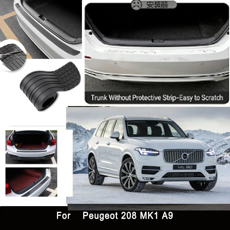 

For Volvo XC90 MK2 Rear Trunk Guard Plate Sticker Car Rear Bumper Trim Anti-Kicked Scratch Protector Sticker Strip