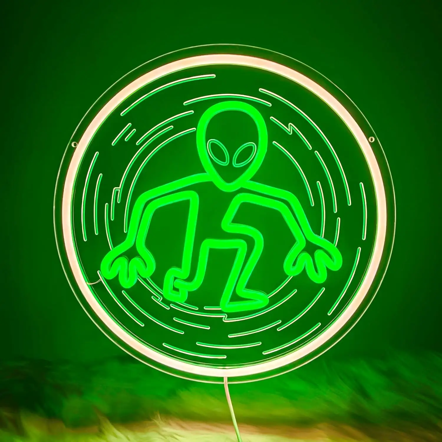 Alien Neon Signs Traveling Through Space LED Neon Light Sign for Living Room Man Cave Club Bar Bedroom for Wall Decor Funny Gift