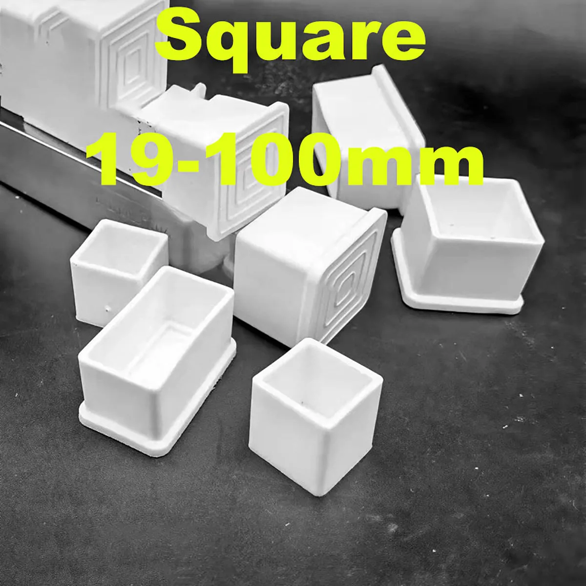 4 szt. 19x19 20x20 25x25-50x100mm okrągły biały PVC miękka gumowa tuleja rurowa nakładka na rurę stół krzesło stopka podkładka antypoślizgowa osłona ochronna