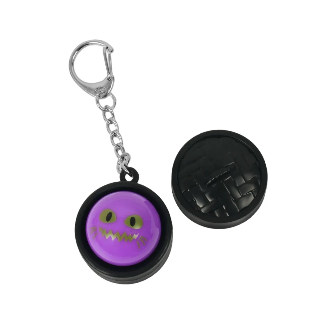 3D Printed Halloween Steamer Fidget Keychain Removable Lid Funny Pumpkin Sound Light Click Keychain Plastic Round