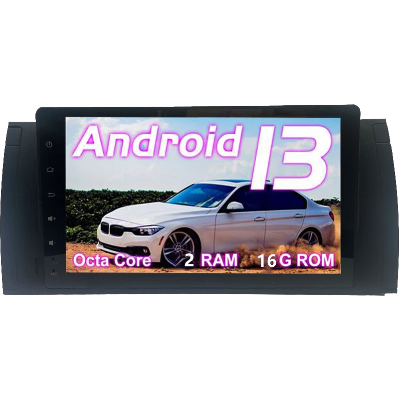 

Android car radio for BMW 5 X5 E53 E39 M5 1996-2003,stereo screen Carplay Bluetooth GPS Navigation FM radio 9’ [2+16G]