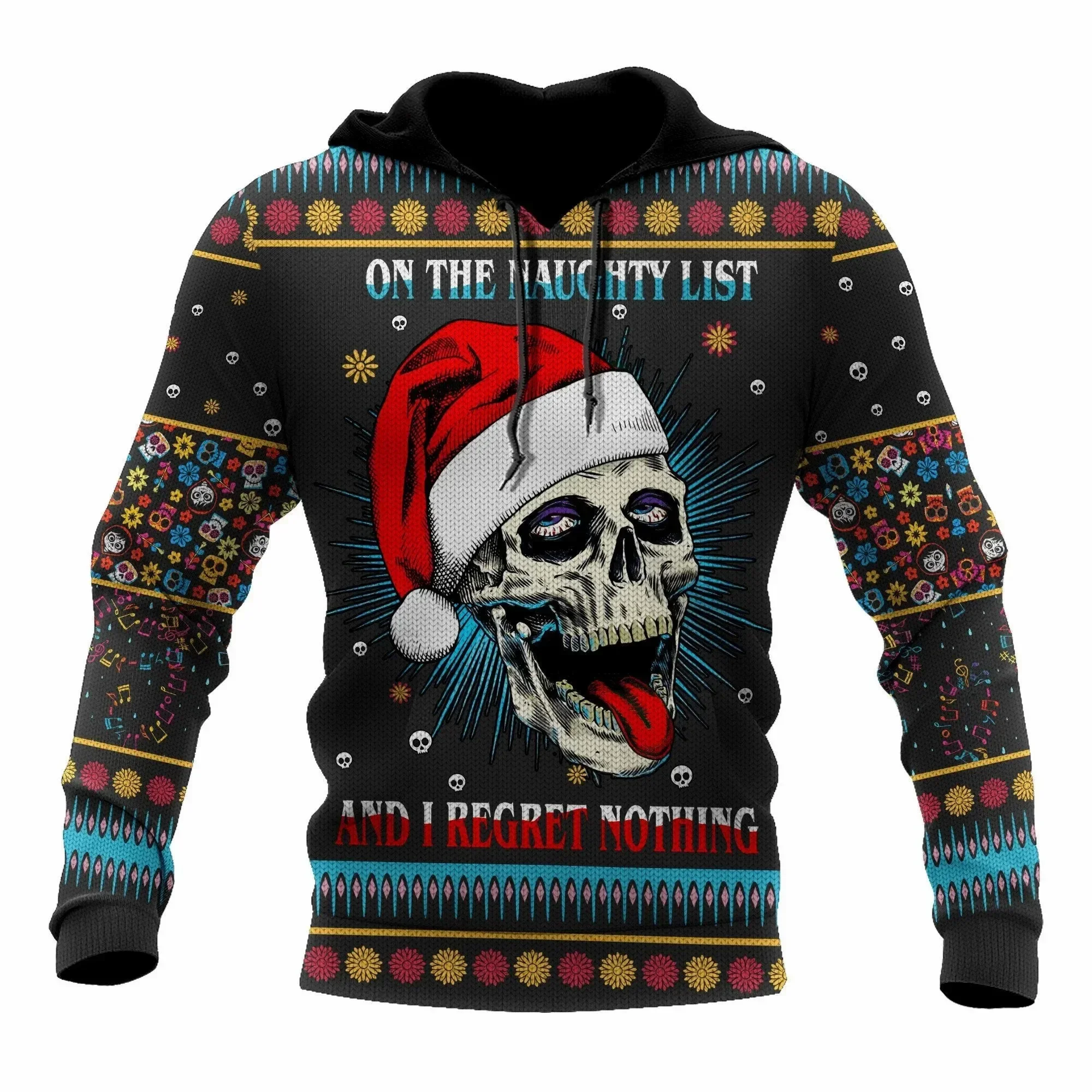 Christmas Hoodies Men's Skull Hoodie 3D Print Tops Autumn winter Long Sleeved Streetwear Designer Hooded Hoodie For Men Clothing