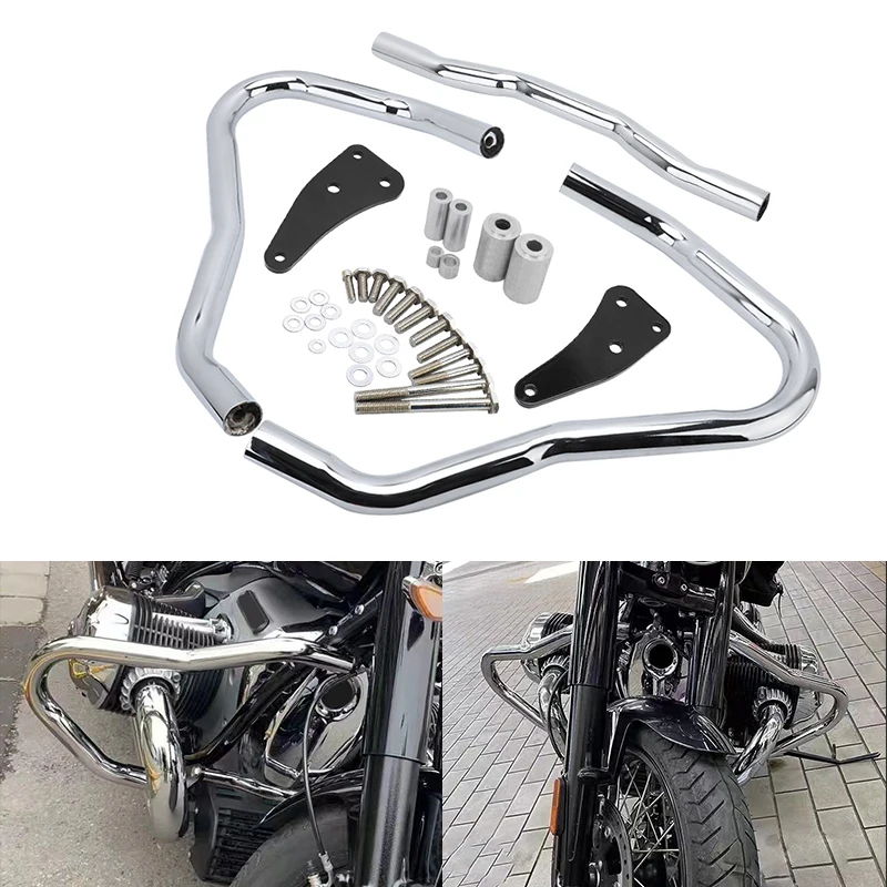 

Chrome Motorcycle Engine Guard Highway Crash Bar Frame Bumper Protector Accessories For BMW 1800 R18 R 18 2020 2021 2022 2023