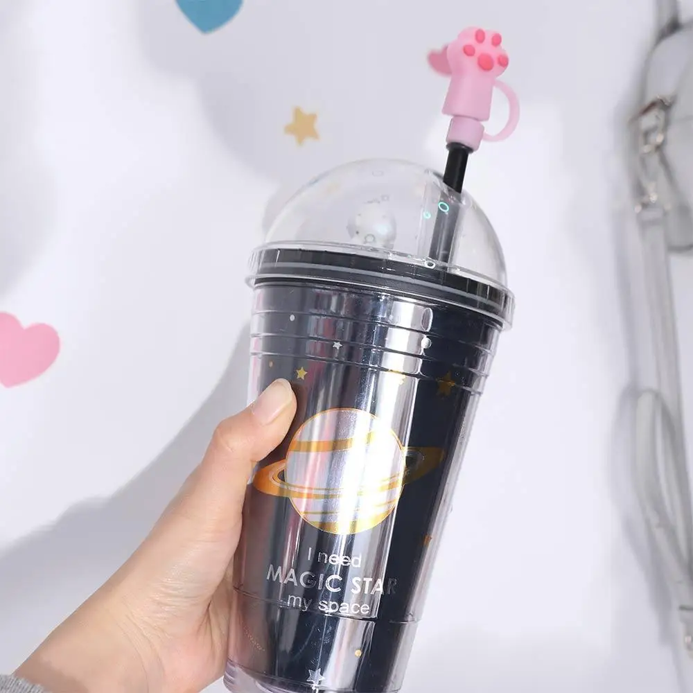 Cute 10mm Cat Paw Straw Cover Spill-Proof Reusable Straw Stopper Dust-Proof Straw Tip 30&40 Oz Cup