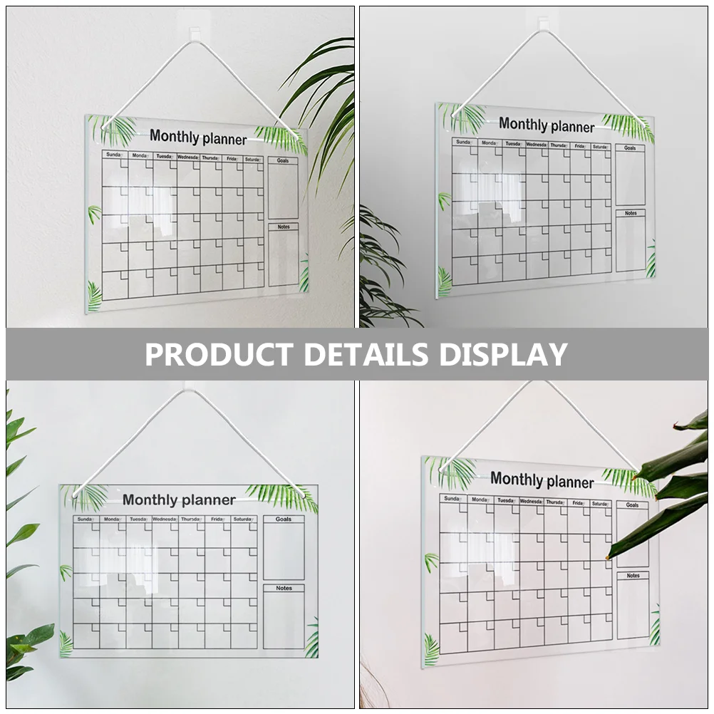 Refrigerator Monthly Planning Note Board Acrylic Wall Calendar Decors Erasable Notepads Home Message