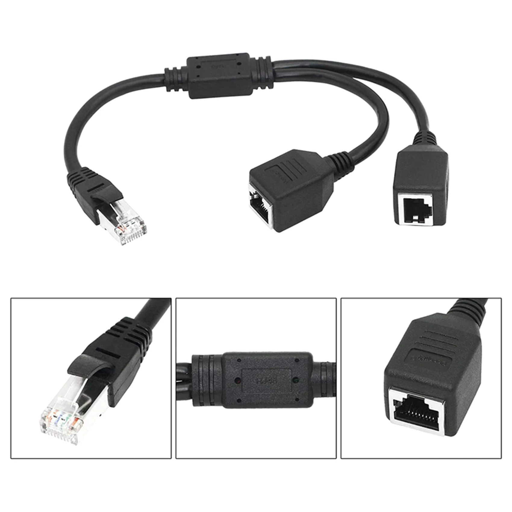 ABRI-3X RJ45 1 Male To 2 Female Ethernet Splitter Cable For Super Cat5, Cat6, LAN Ethernet Network Extension Cable Adapter