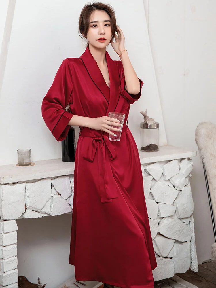 sexy-thin-silk-sleep-robe-women-summer-long-strapless-marriage-dress-red-sleepwear-home-comfortable-breathable-pure-color