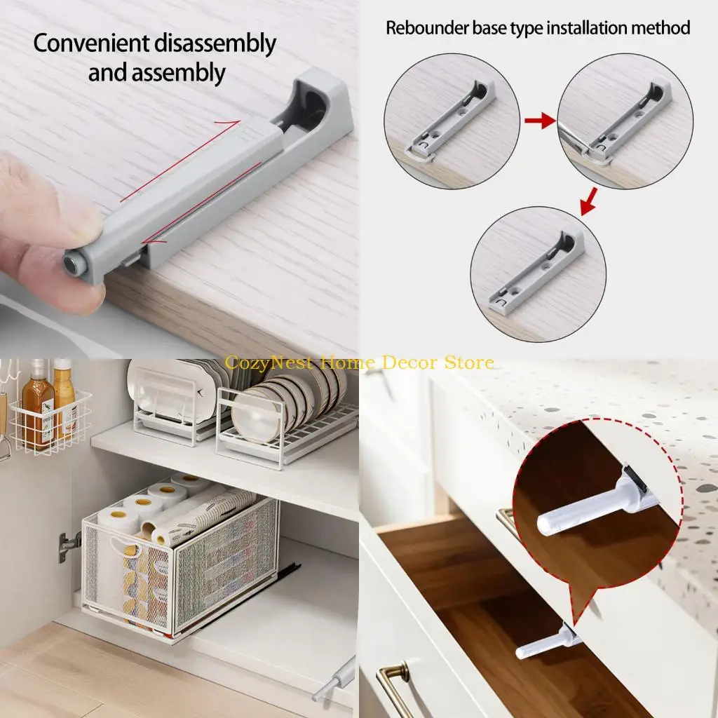 92MF Modern Cabinet Door Push to Open Latches Invisible Designs Quiet Operation Catches