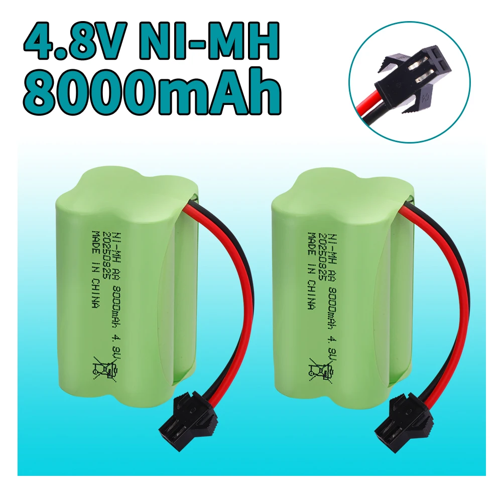 NiMH Battery 4.8V 8000mah For Rc toys Cars Tanks Robots Boat Gun toys parts AA 4.8v Rechargeable Battery Ni-MH 4*AA Battery Pack
