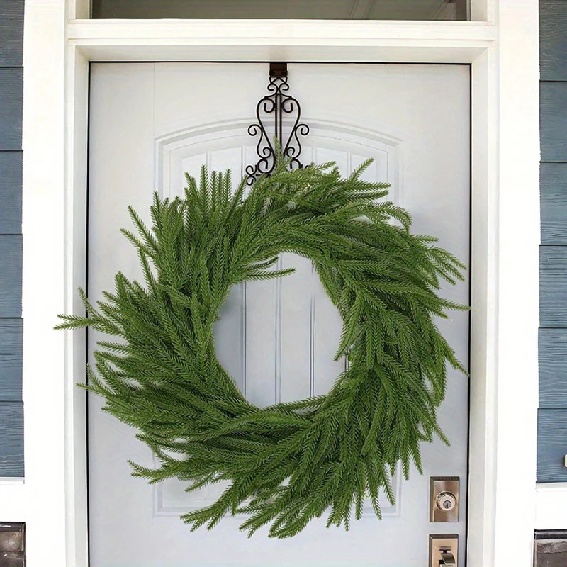 Simulation Pine Needle Cane Christmas Decoration Cypress Leaf Pine Tree Fox Pine Door Hanging Wreath Wall Hanging