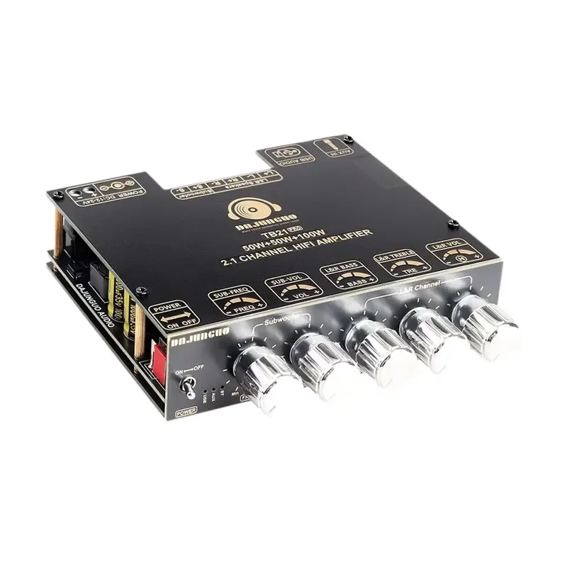 Audio Power Amplifier Board ZK-TB21 2.1CH 50W TB21 PRO 2.1 Channel 5.2 Stereo Power Amplifier Board 50W + 50W + 100W7827