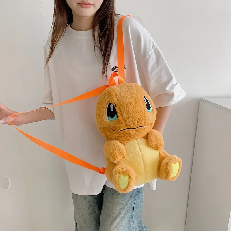 Kawaii Pokemon Plush Dolls Backpack Anime Pikachu Charmander Genger Mimikyu Eevee Soft Stuffed Bag Large Capacity Schoolbag Gift