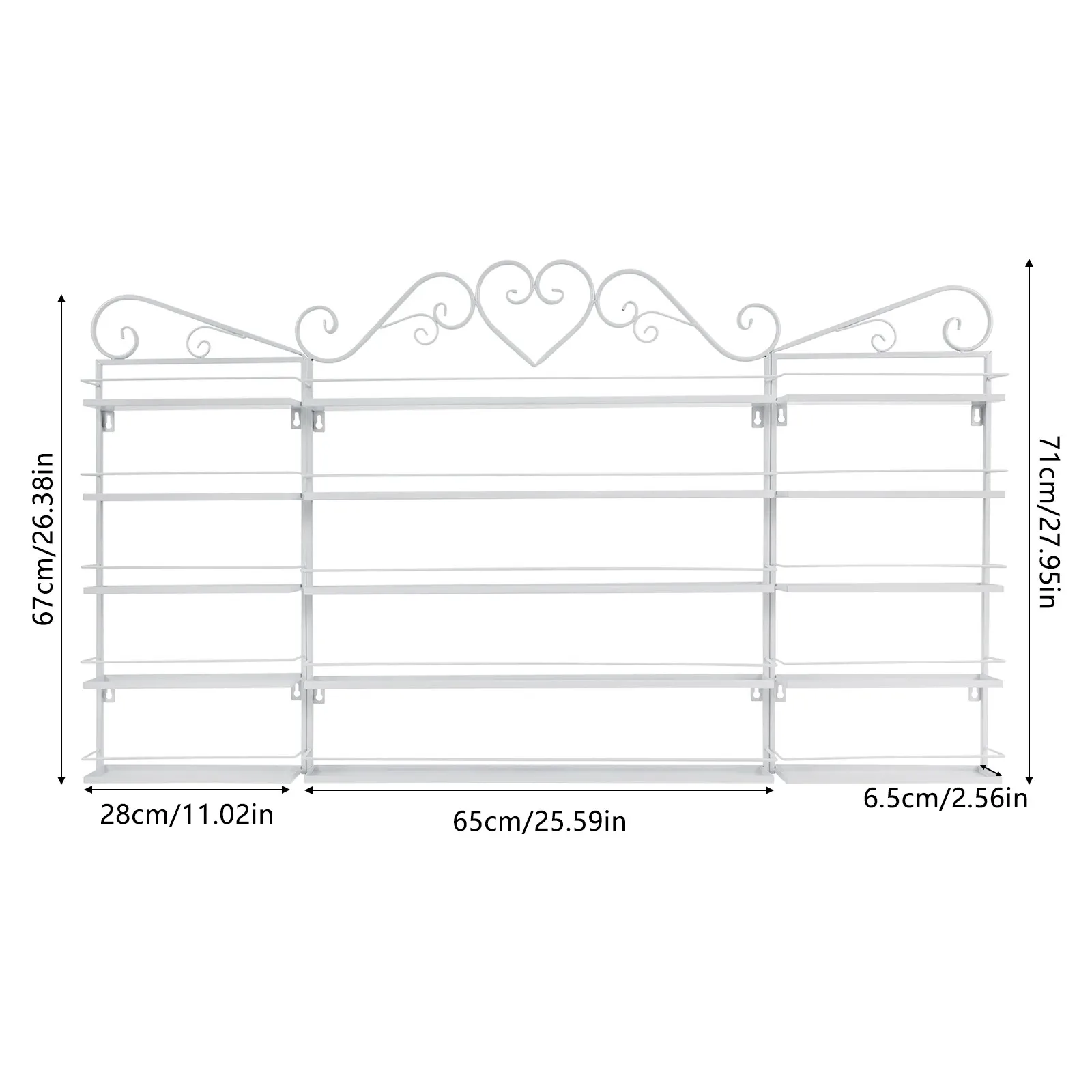 5-poziomowy organizer na lakiery do paznokci, ścienny regał do przechowywania lakierów do paznokci do salonu kosmetycznego