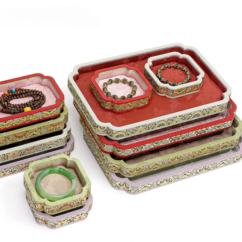 Jewelry viewing tray, ancient style antique bracelets, jadeite, jade, agate storage display tray