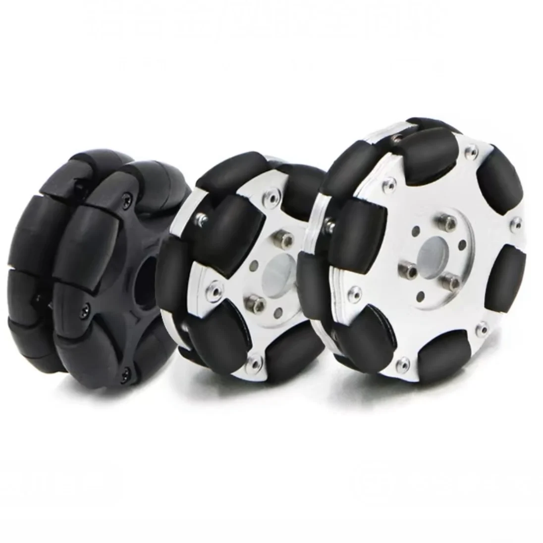 Metalowe koło Omni inteligentny robot kołowy 58mm 60mm 75mm ze sprzęgłem 3/4/5/6/8mm plastikowe/stop aluminiowe DIY części