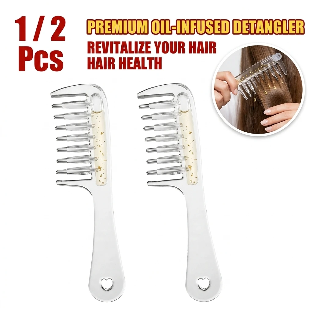 1/2Pcs Scalp Liquid Guide Comb Mini Portable Head Applicator Hair Care Comb Anti-Static Scalp Nourish Hair Guide Comb