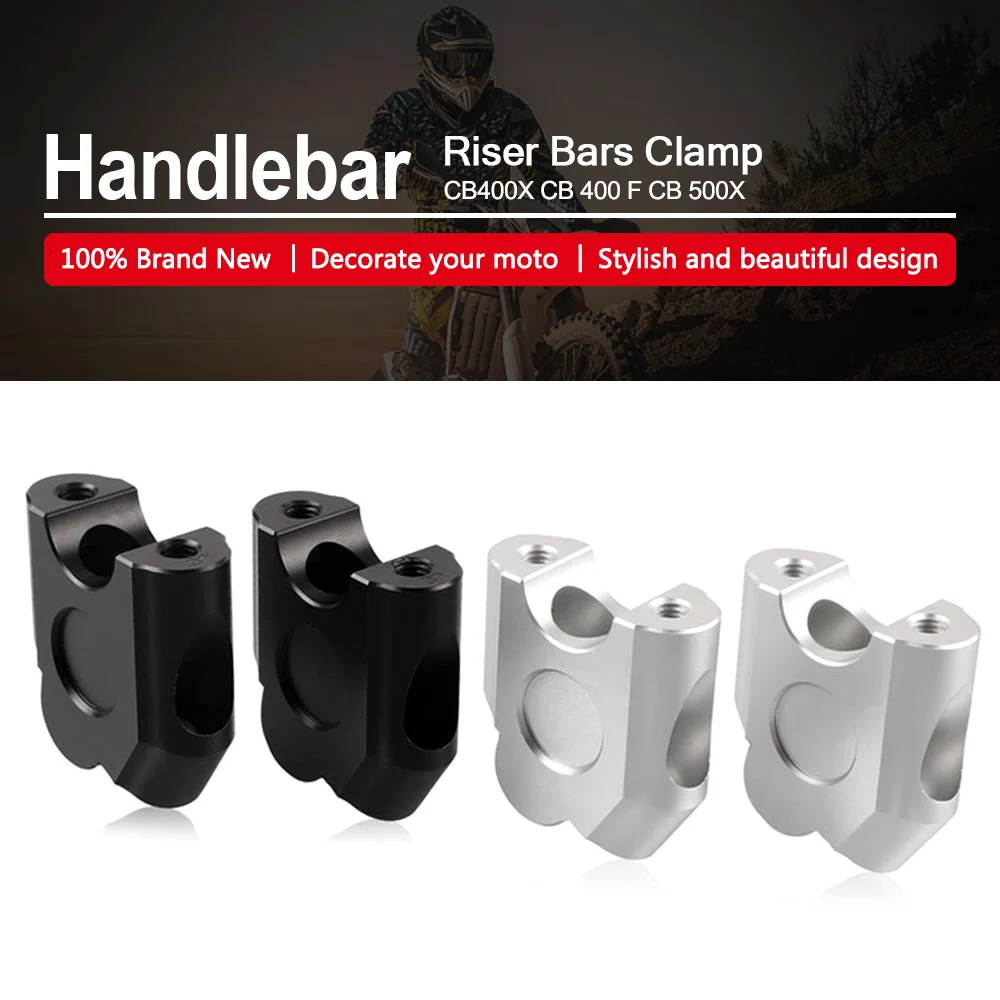 

For Honda CB 400X CB400F CB 500 X Long Head Plus Size CNC Aluminum Motorcycle Height Handlebar Riser Lengthening and Heightening