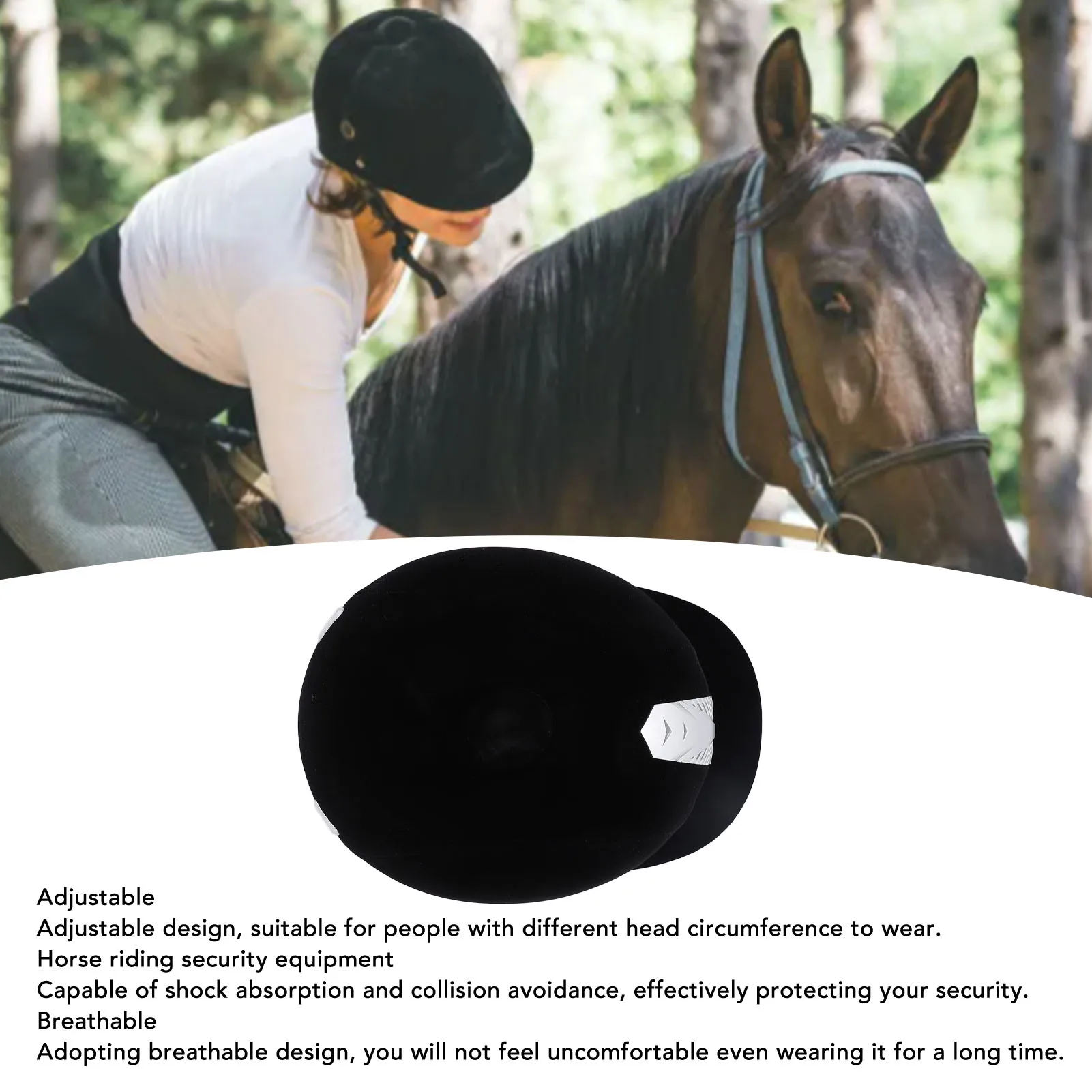خوذة ركوب الخيل قابلة للتعديل وقابلة للتنفس من الفولاذ المقاوم للصدأ لمعدات الأمان #3