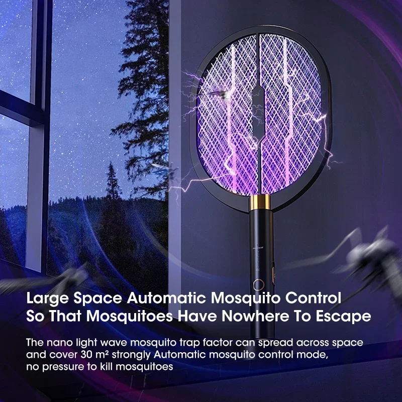 2024 Aggiornato 3000V Elettrico Mosquito Racchetta Con Viola Killer Lampada TYPE-C Ricaricabile Bug Zappers Fly Swatter Zapper Fly Trappola