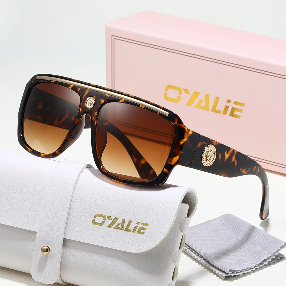 Oyalie Sonnenbrille mit großem Rahmen, ein Must-Have für stilvolle Männer und trendige Frauen, das Design mit großem Rahmen unterstreicht einzigartigen Geschmack und verbessert das Aussehen mühelos,