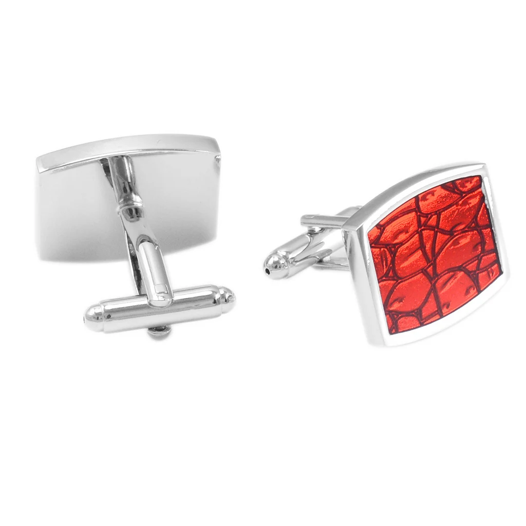 NVT Red Enamel Cufflinks For Mens High Quality Cuff Buttons