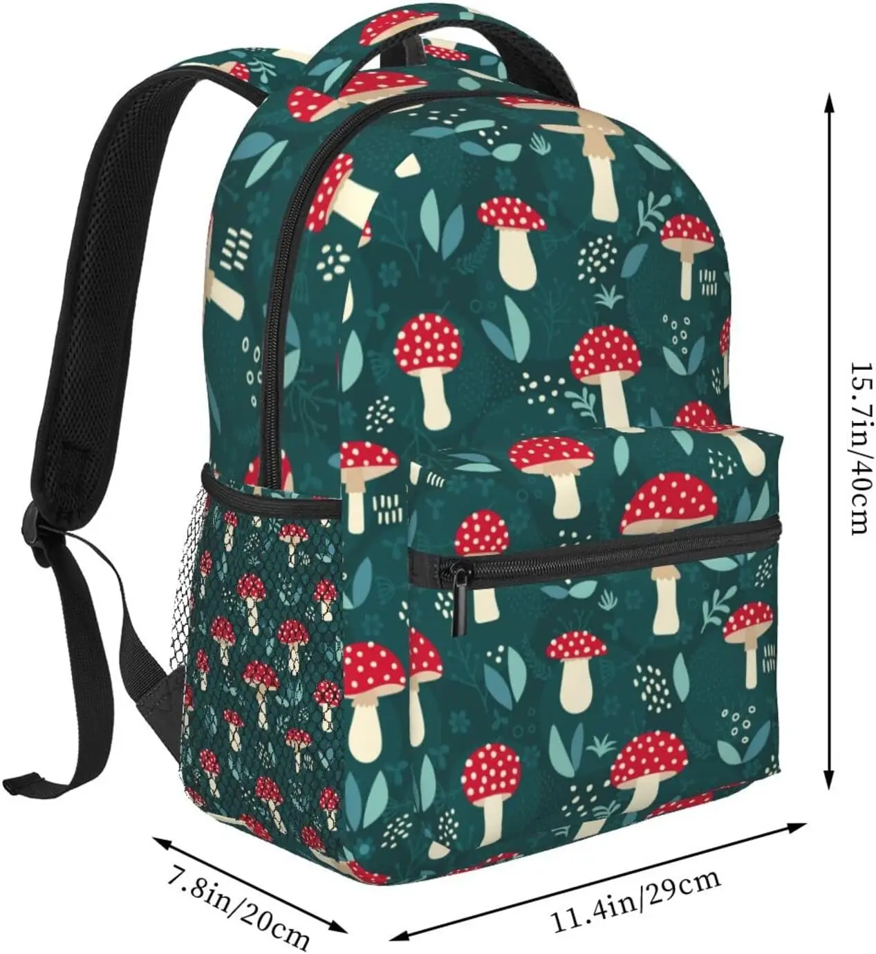 Cute Red Mushrooms Amanita White Dots Stylish Casual Backpack Purse For Women Personalized Laptop Backpacks With Multiple Pocket