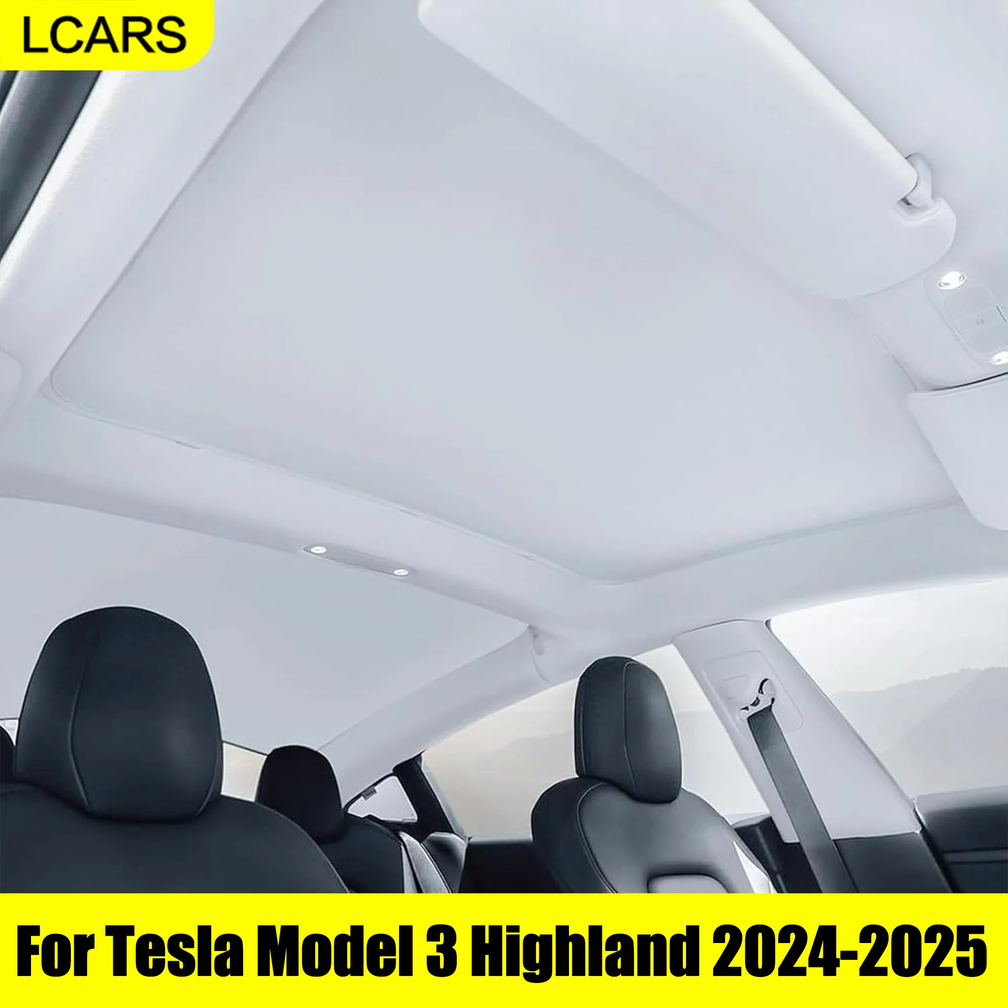 Suitable for Tesla's New Model 3 2017-2023/Highland 2024-2025 Roof Sunshade, Fully Covered Seamless Design Sunshade, Sunroof Accessories, Gap-Free Heat-Insulating Sunshade