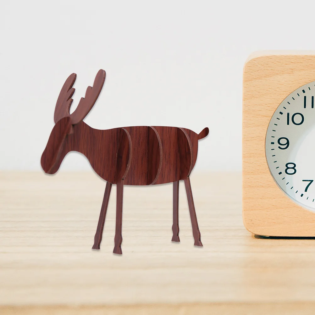 

Vintage Style Wooden Elk Decoration Christmas Reindeer Figurine Home Party Wall Door Ornament Family Kids DIY Craft Sewing Tool