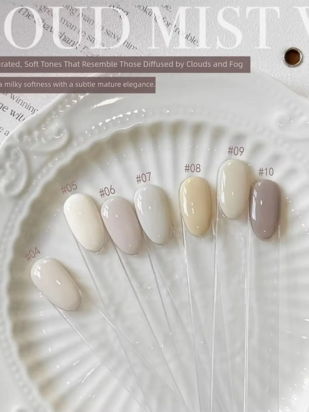 MIANEL 10ml Cloudy White Serie Jelly Gel Nagellack 2026 Neu Hochpigmentierter Joghurt-Weiß Nagellack Ein-Schicht-Deckung – Detail 2